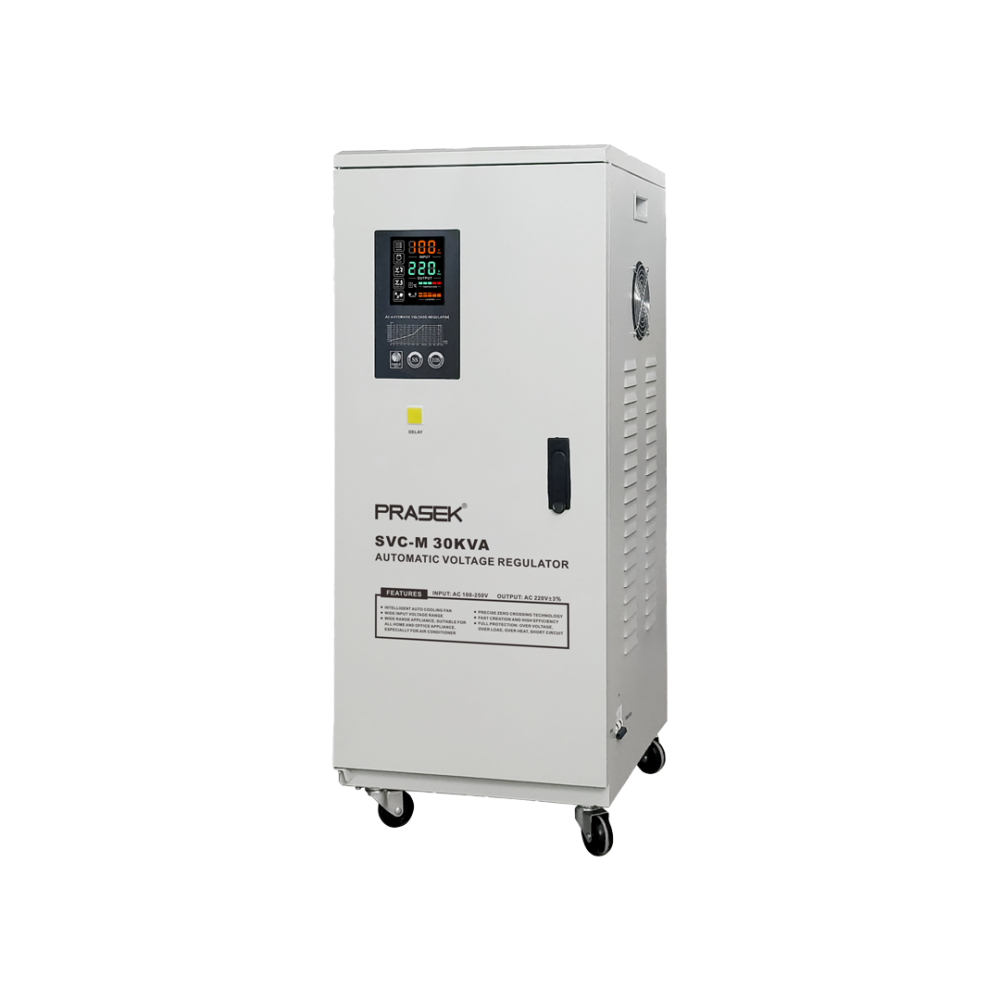 SVC-M 30KVA ESTABILIZADOR SERVO. C/ PANTALLA DIGITAL 30000W "PRASEK"